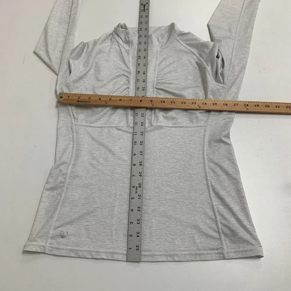 Straight Down Golf Shirt Womens Small Quarter Zip Long Sleeve Ruched Chest Top